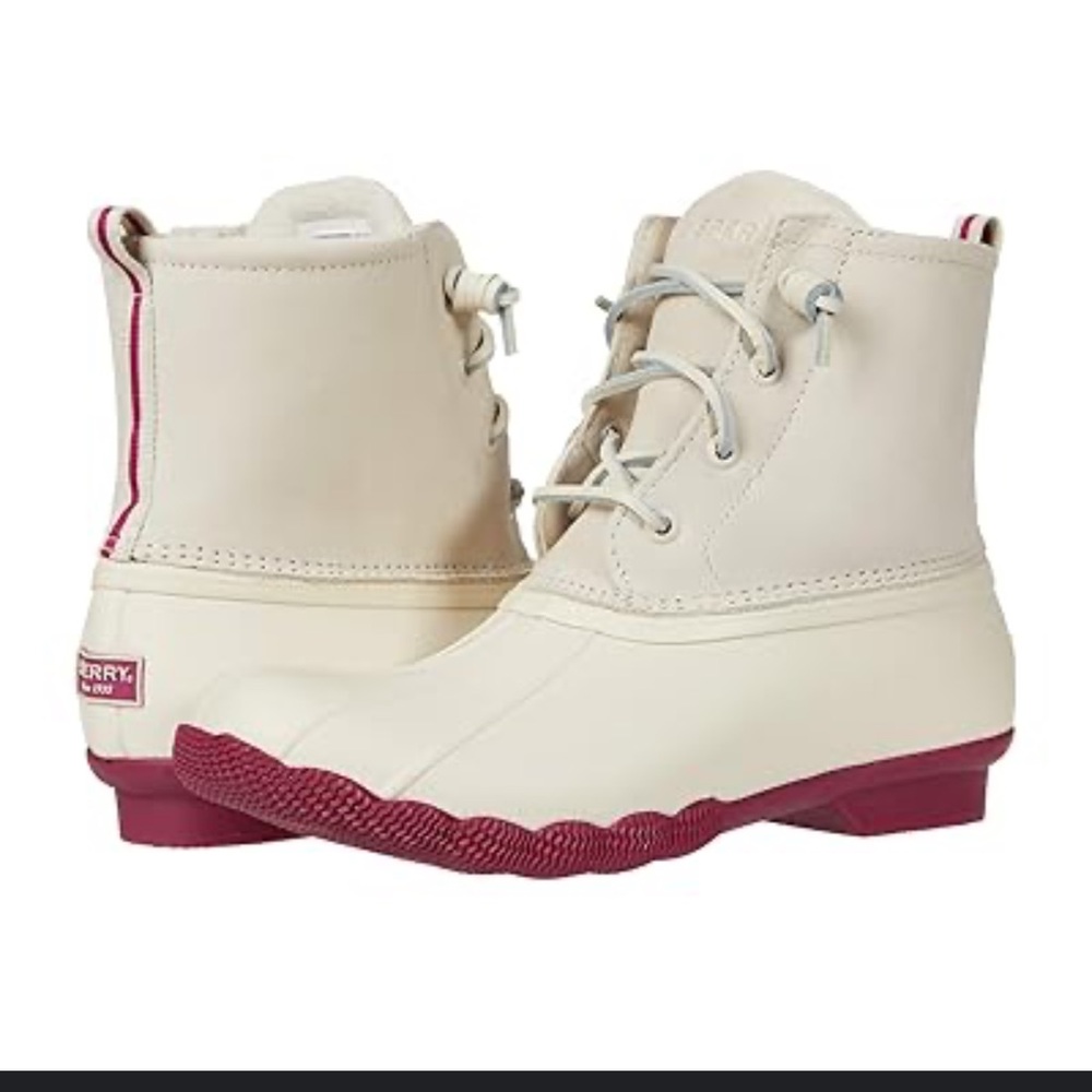 Sperry Duck Boot Rain Shoe - Oatmeal/Fuschia